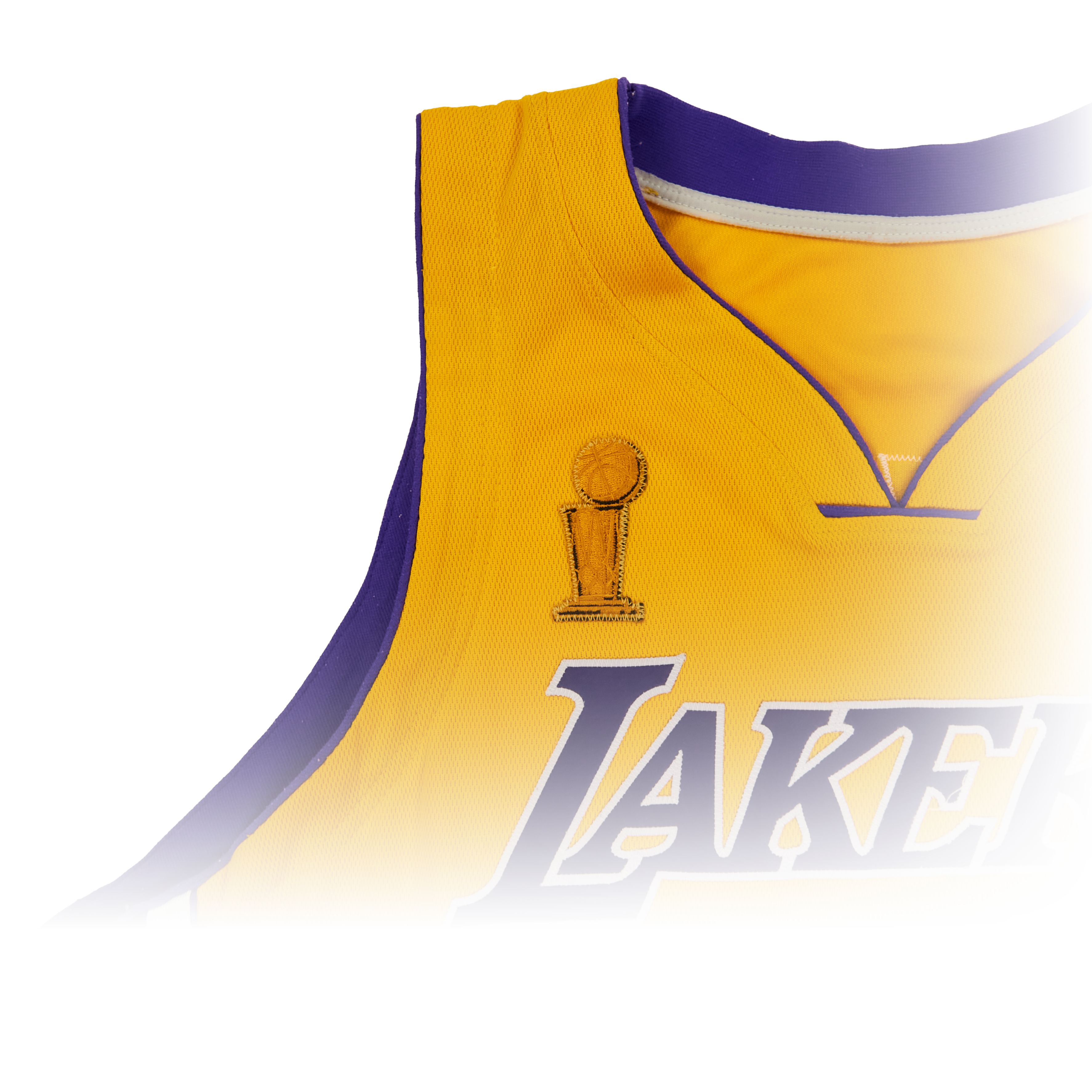 Detail of the Finals patch on Kobe Bryant’s Lakers jersey